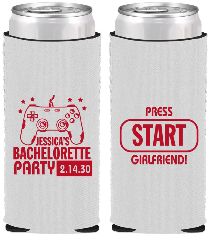 Custom Bachelorette Neoprene Slim Can Coolers - Video Games | 60009
