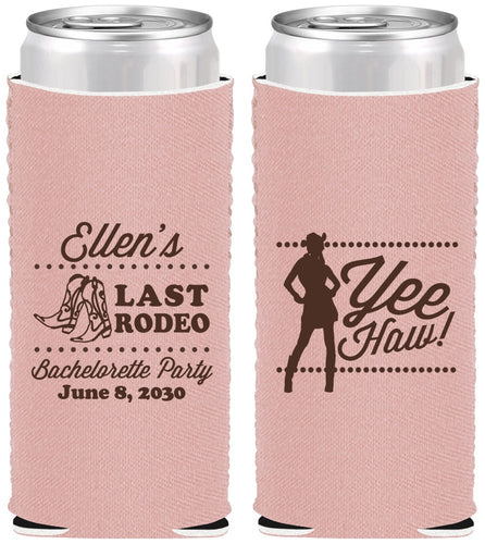 Custom Bachelorette Neoprene Slim Can Coolers - Last Rodeo | 60021