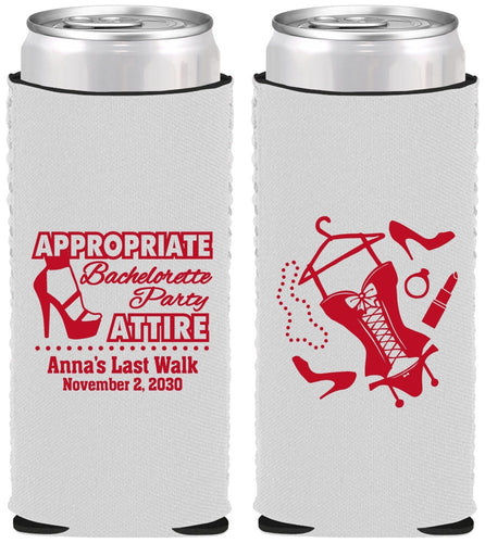 Custom Bachelorette Neoprene Slim Can Coolers - Last Walk | 60032