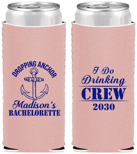 Custom Bachelorette Neoprene Slim Can Coolers - I Do Drinking Team | 60038