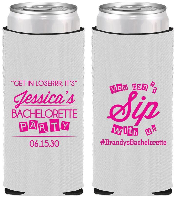 Custom Bachelorette Neoprene Slim Can Coolers - Cant Sip With Us | 60050