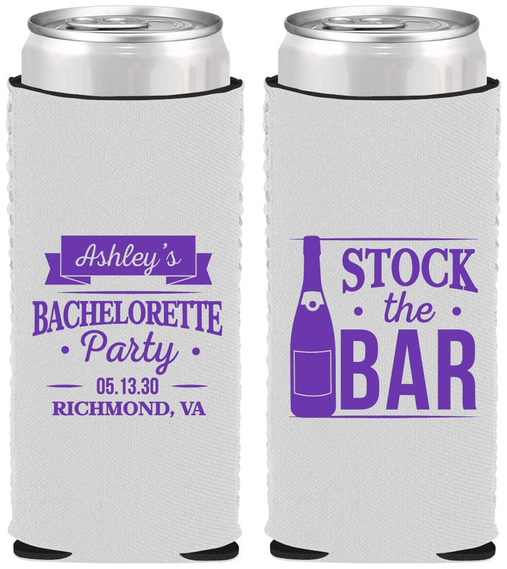 Custom Bachelorette Neoprene Slim Can Coolers - Stock The Bar | 60053