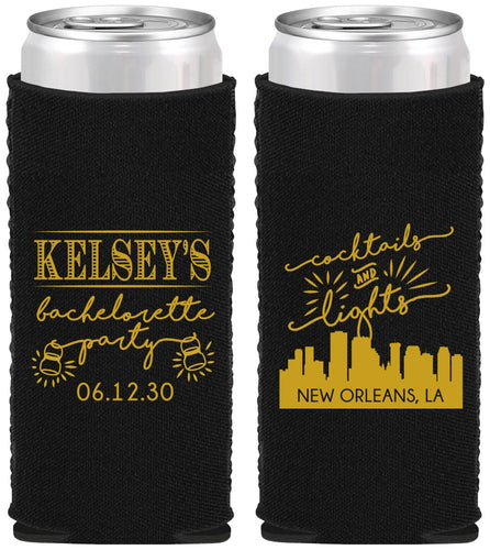 Custom Bachelorette Neoprene Slim Can Coolers - New Orleans | 60066
