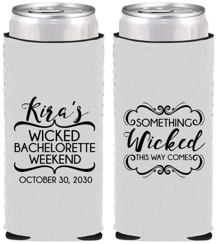 Custom Bachelorette Neoprene Slim Can Coolers - Something Wicked | 60076