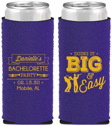 Custom Bachelorette Neoprene Slim Can Coolers - New Orleans | 60084