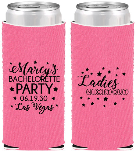 Custom Bachelorette Neoprene Slim Can Coolers - Ladies Night Out | 60101
