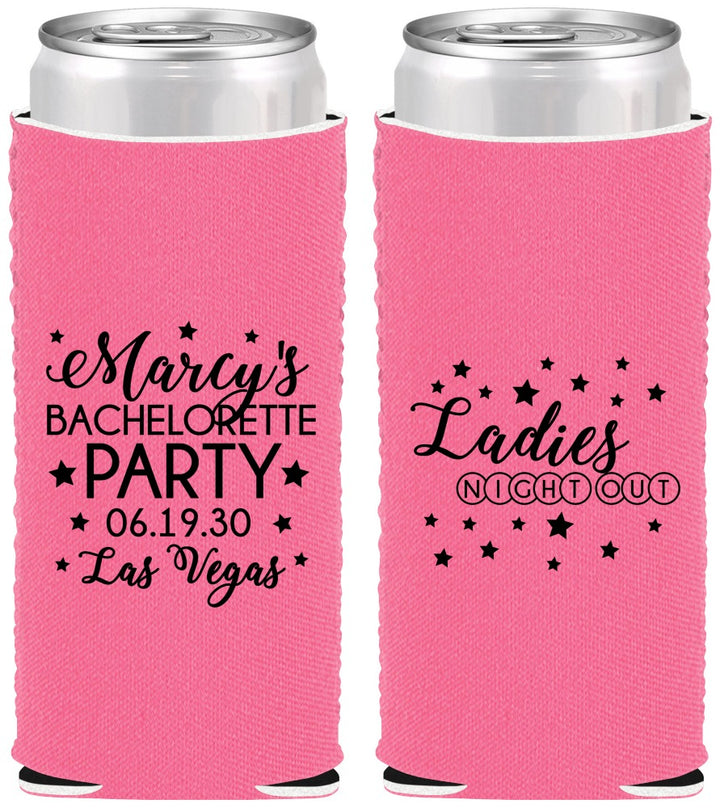 Custom Bachelorette Neoprene Slim Can Coolers - Ladies Night Out | 60101