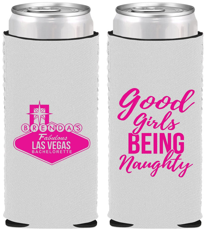 Custom Bachelorette Neoprene Slim Can Coolers - Good Girls Naughty | 60111