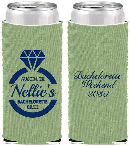 Custom Bachelorette Neoprene Slim Can Coolers - Ring | 60115