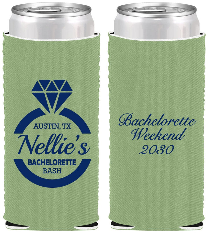 Custom Bachelorette Neoprene Slim Can Coolers - Ring | 60115