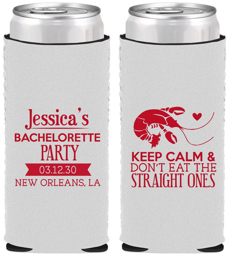 Custom Bachelorette Neoprene Slim Can Coolers - Crawfish Boil | 60137