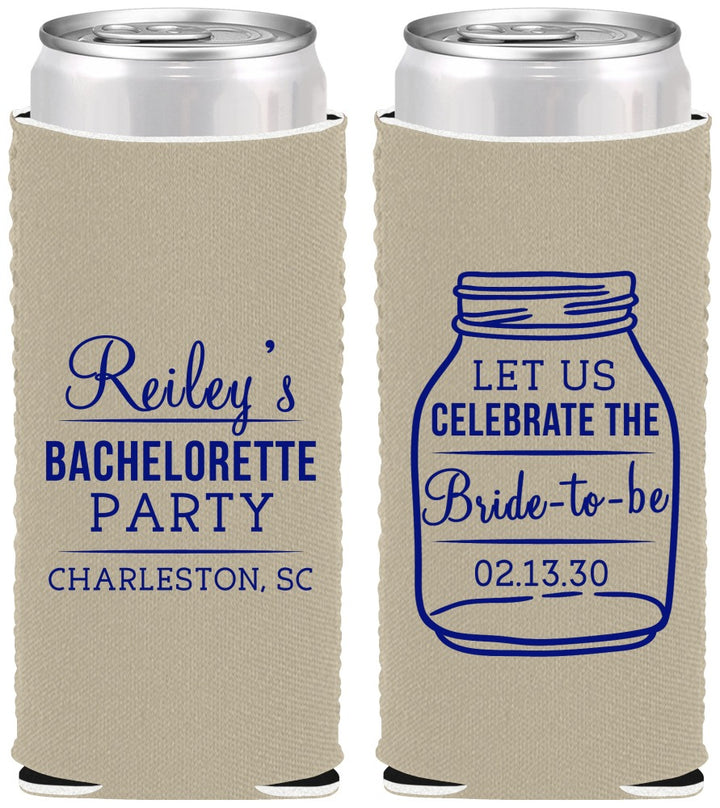 Custom Bachelorette Neoprene Slim Can Coolers - Bride To Be | 60146