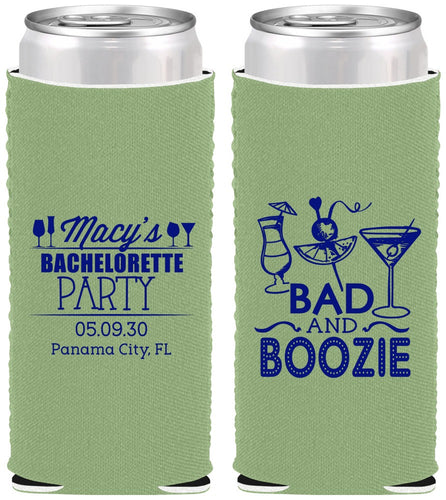 Custom Bachelorette Neoprene Slim Can Coolers - Bad And Boozie | 60155