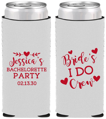 Custom Bachelorette Neoprene Slim Can Coolers - Brides I Do Crew | 60159