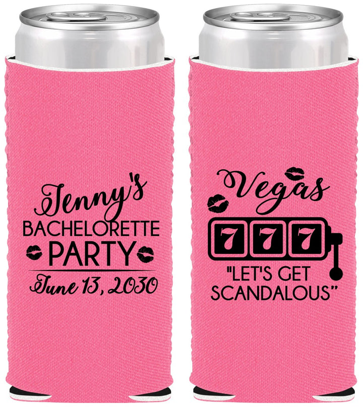 Custom Bachelorette Neoprene Slim Can Coolers - Las Vegas | 60170