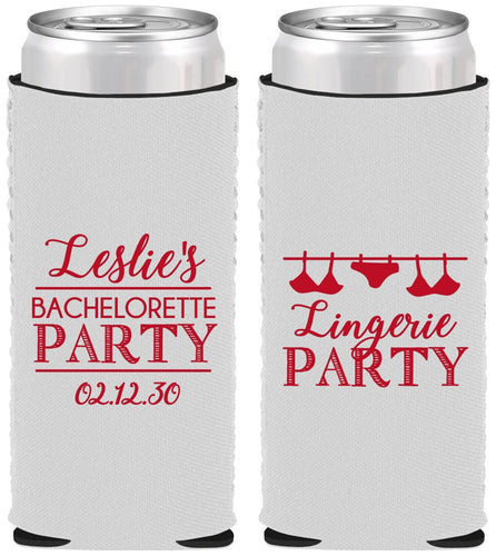 Custom Bachelorette Neoprene Slim Can Coolers - Lingerie Party | 60171