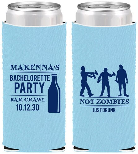 Custom Bachelorette Neoprene Slim Can Coolers - Zombie | 60173