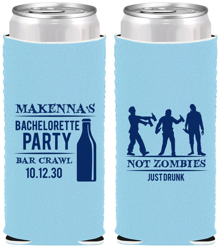 Custom Bachelorette Neoprene Slim Can Coolers - Zombie | 60173