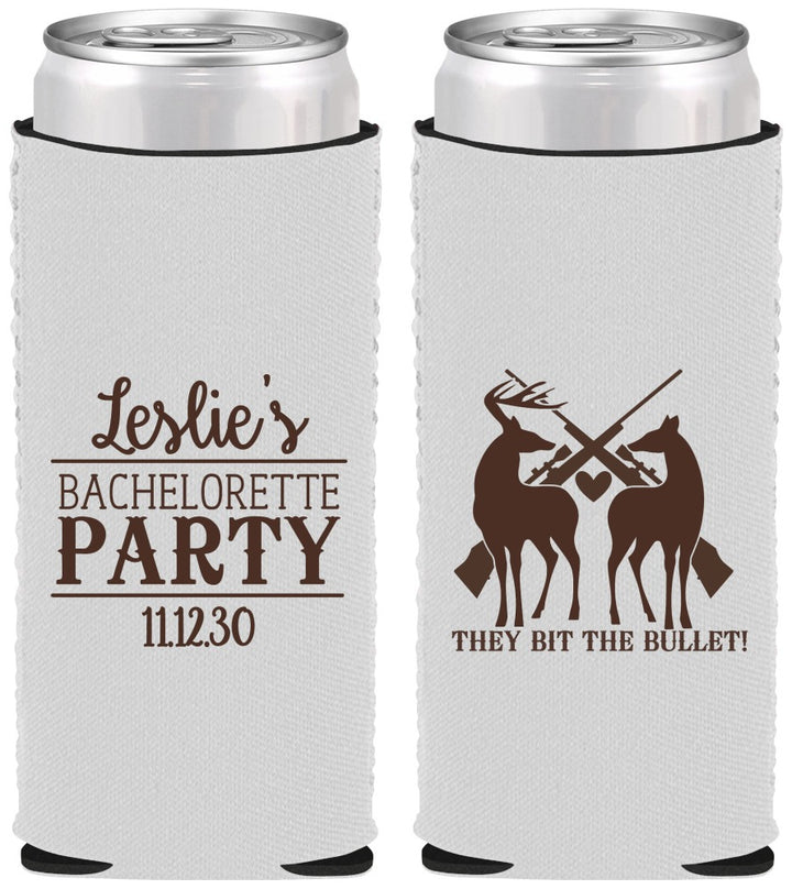 Custom Bachelorette Neoprene Slim Can Coolers - Hunting | 60187