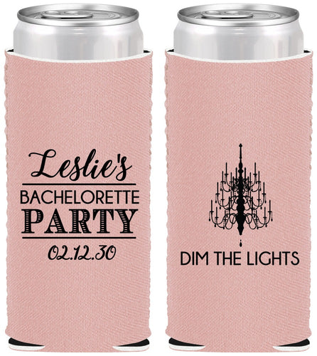 Custom Bachelorette Neoprene Slim Can Coolers - Lights | 60188