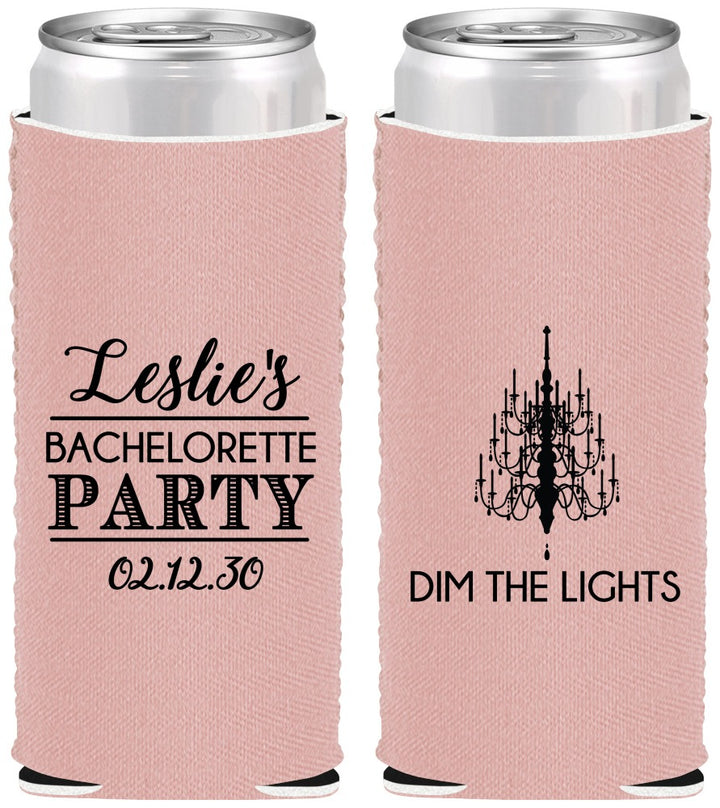 Custom Bachelorette Neoprene Slim Can Coolers - Lights | 60188
