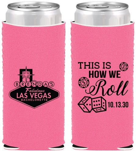 Custom Bachelorette Neoprene Slim Can Coolers - Las Vegas | 60191