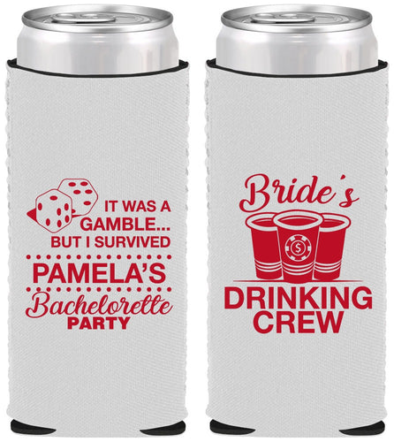 Custom Bachelorette Neoprene Slim Can Coolers - Las Vegas | 60194