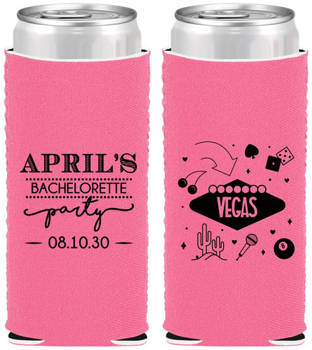 Custom Bachelorette Neoprene Slim Can Coolers - Las Vegas | 60198