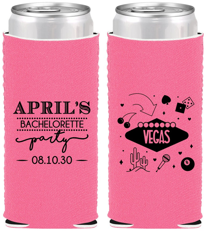 Custom Bachelorette Neoprene Slim Can Coolers - Las Vegas | 60198