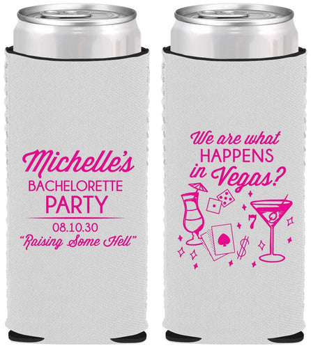 Custom Bachelorette Neoprene Slim Can Coolers - Las Vegas | 60199