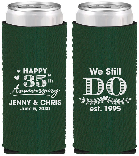 Custom Anniversary Neoprene Slim Can Coolers - 35th Wedding | 80014