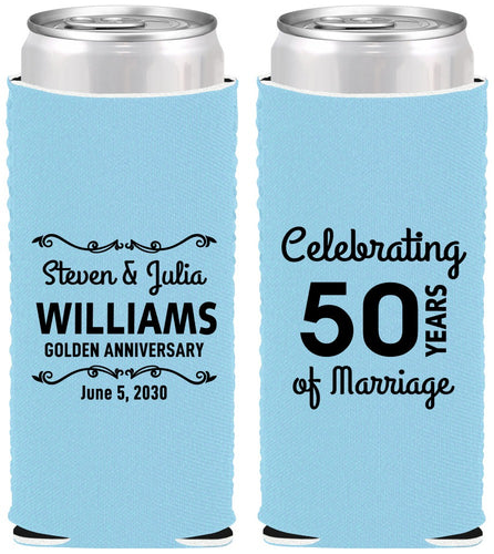 Custom Anniversary Neoprene Slim Can Coolers - 50 Years Of Marriage | 80017