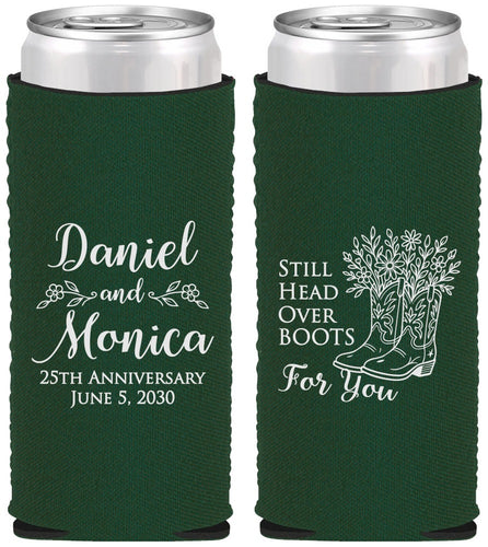 Custom Anniversary Neoprene Slim Can Coolers - 25th Wedding | 80022
