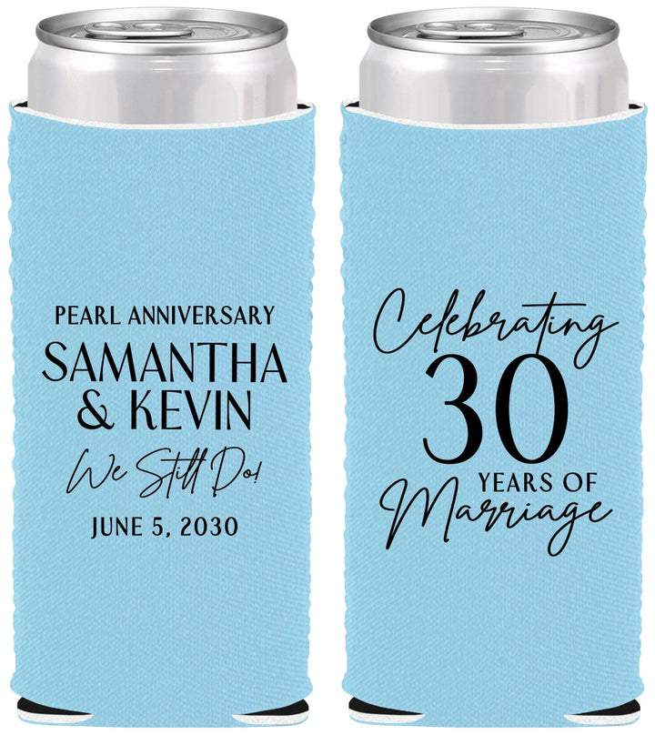 Custom Anniversary Neoprene Slim Can Coolers - 30 Years Of Marriage | 80033