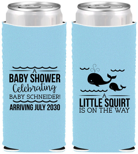Custom Baby Shower Neoprene Slim Can Coolers - Mermaid On Her Way | 90044