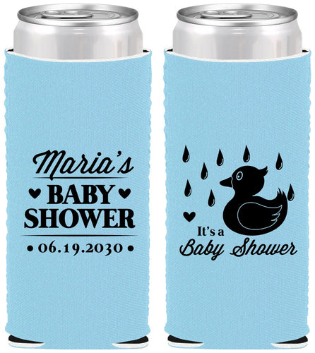 Custom Baby Shower Neoprene Slim Can Coolers - Duckling | 90047