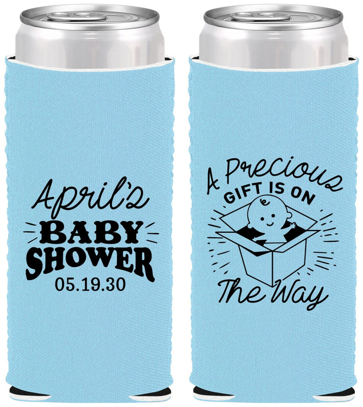 Custom Baby Shower Neoprene Slim Can Coolers - Precious Gift | 90057