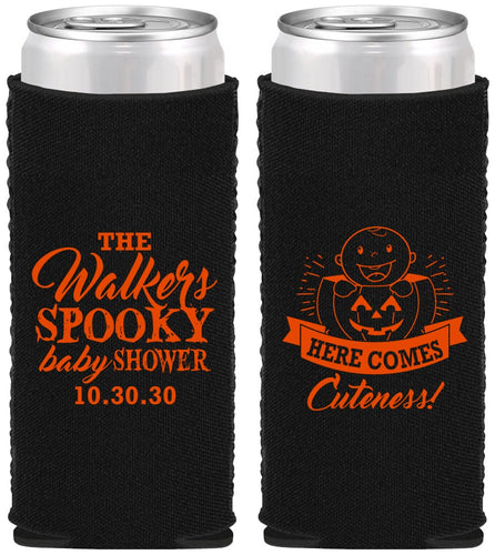 Custom Baby Shower Neoprene Slim Can Coolers - Cuteness Halloween | 90089