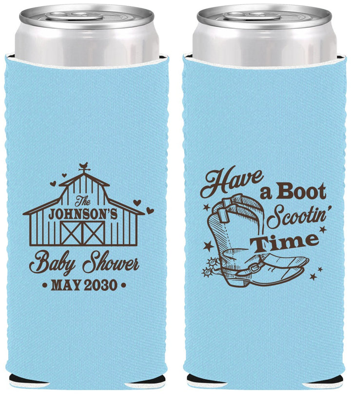 Custom Baby Shower Neoprene Slim Can Coolers - Farm Country | 90107