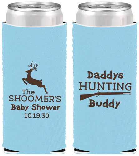 Custom Baby Shower Neoprene Slim Can Coolers - Hunting Deer | 90118