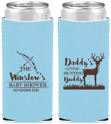 Custom Baby Shower Neoprene Slim Can Coolers - Hunting Buddy | 90127