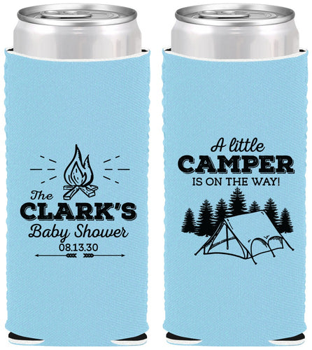 Custom Baby Shower Neoprene Slim Can Coolers - Little Camper | 90129