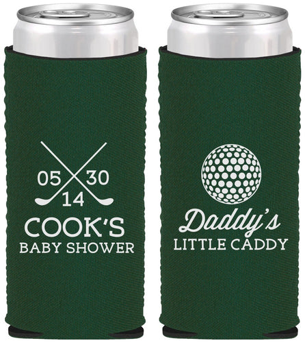 Custom Baby Shower Neoprene Slim Can Coolers - Golf Little Caddy | 90135