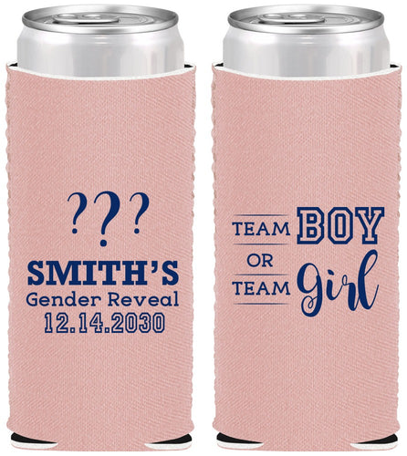 Custom Baby Shower Neoprene Slim Can Coolers - Gender Reveal | 90150