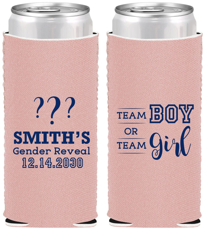 Custom Baby Shower Neoprene Slim Can Coolers - Gender Reveal | 90150