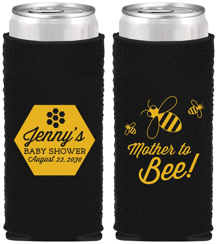 Custom Baby Shower Neoprene Slim Can Coolers - Mother To Bee | 90153