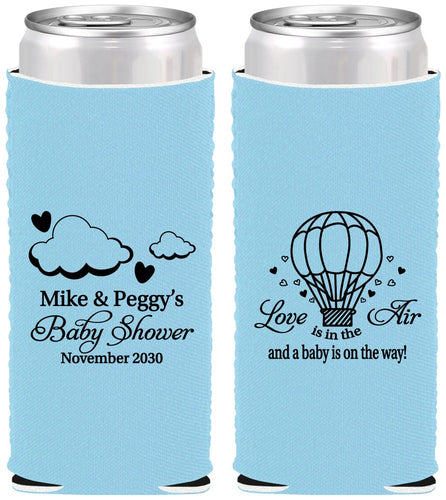 Custom Baby Shower Neoprene Slim Can Coolers - Love Is In The Air | 90163