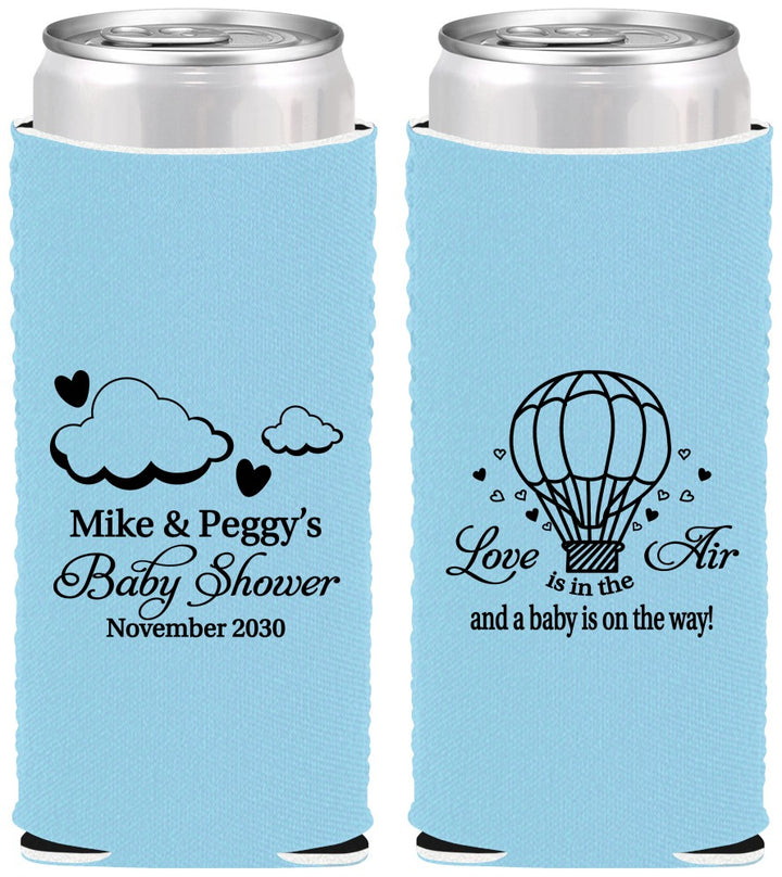 Custom Baby Shower Neoprene Slim Can Coolers - Love Is In The Air | 90163