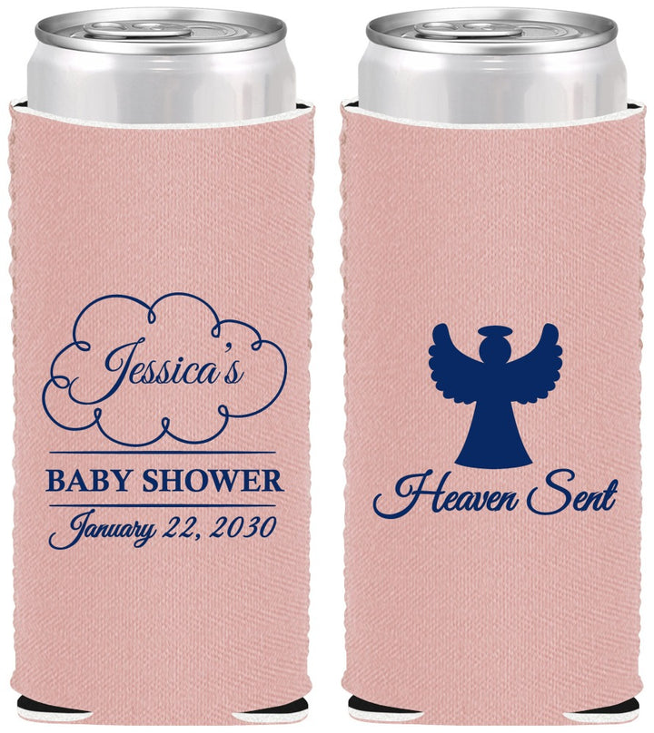Custom Baby Shower Neoprene Slim Can Coolers - Heaven Sent | 90166