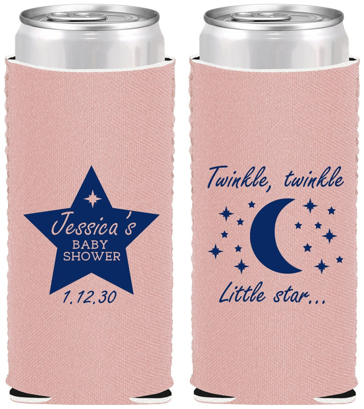 Custom Baby Shower Neoprene Slim Can Coolers - Twinkle Twinkle Little Star | 90168